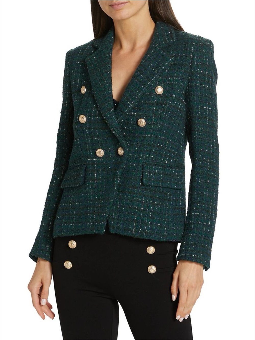 Generation Love Kaya Tweed Blazer Hunter Green Size L